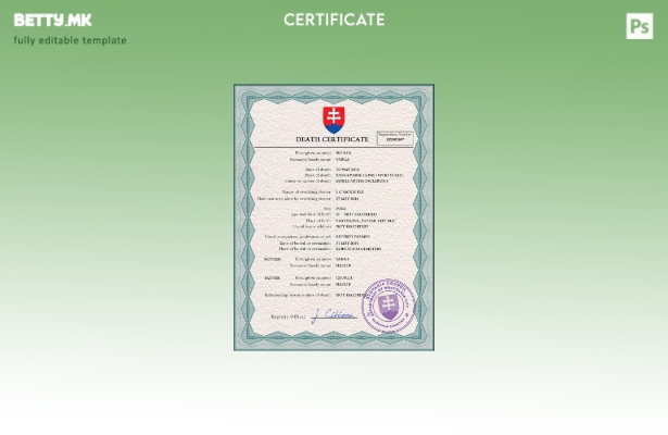 модерен стил Словачка витална евиденција за смртен шаблон PSD шаблон